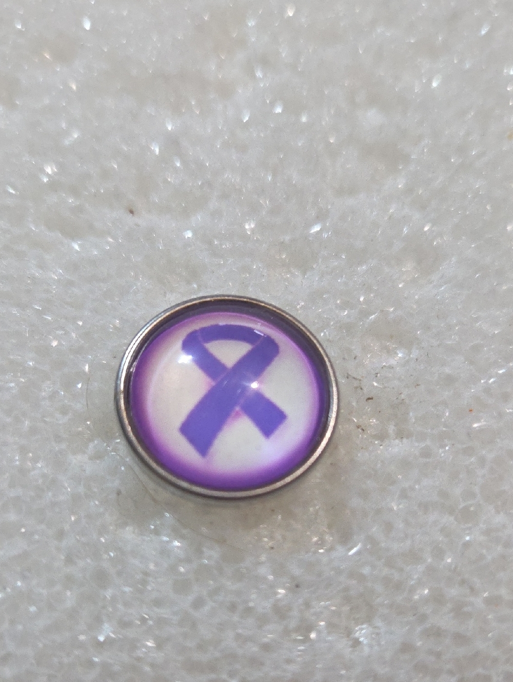 Purple Awareness Ribbon Snap Charm 18mm